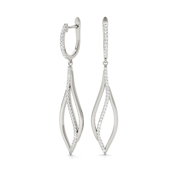 White Gold Lab Diamond Fashion Earring Set