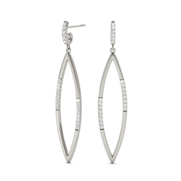 14K White Gold Lab Diamond Fashion Earrings