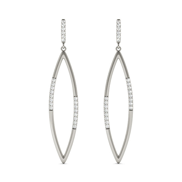 14K White Gold Lab Diamond Fashion Earrings
