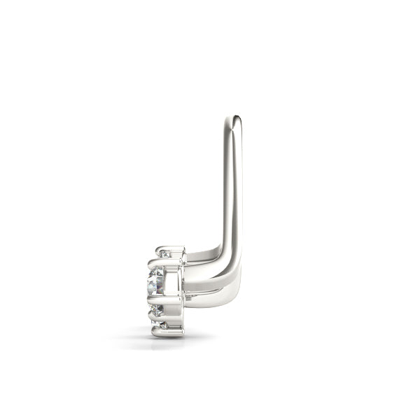 18K White Gold 3-Stone Lab Diamond Earring Jackets