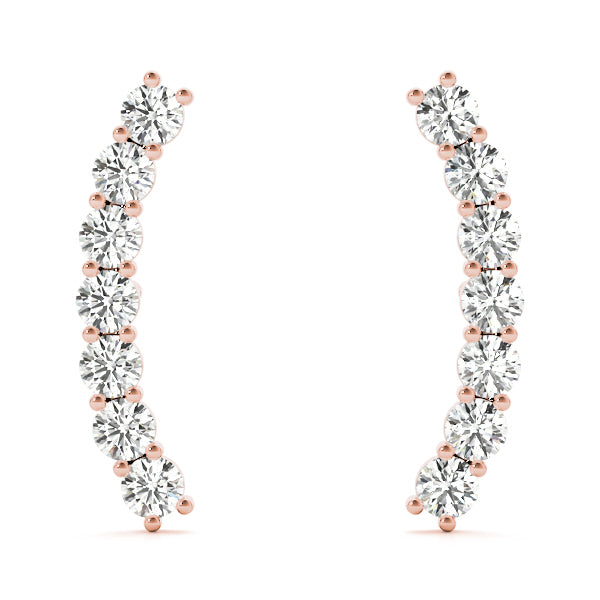 5-Stone Rose Gold Lab Diamond Earring Jackets