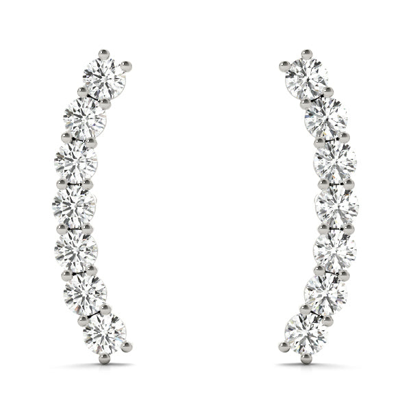 White Platinum 5-Diamond Earring Jackets