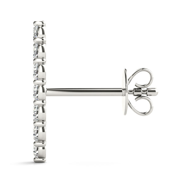 14K White Gold Lab Diamond Earring Jackets