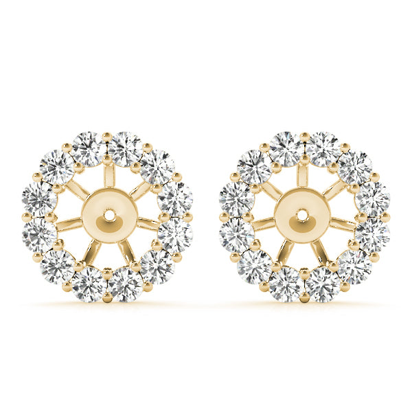 18K Yellow Gold Diamond Earring Jacket