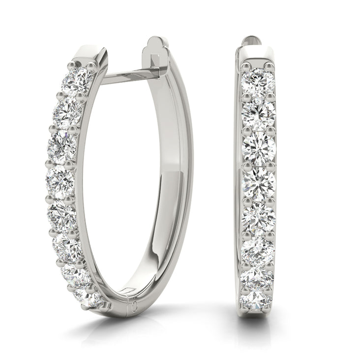 18K White Gold Lab Diamond Hoop Earrings