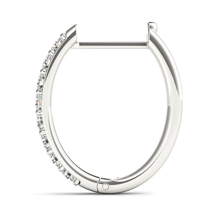 White Platinum Diamond Hoop Earrings