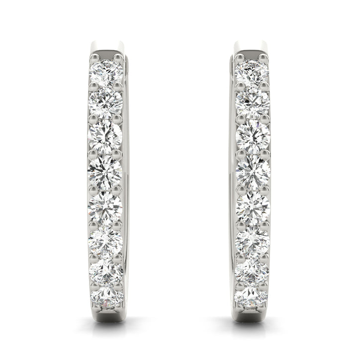 18K White Gold Lab Diamond Hoop Earrings