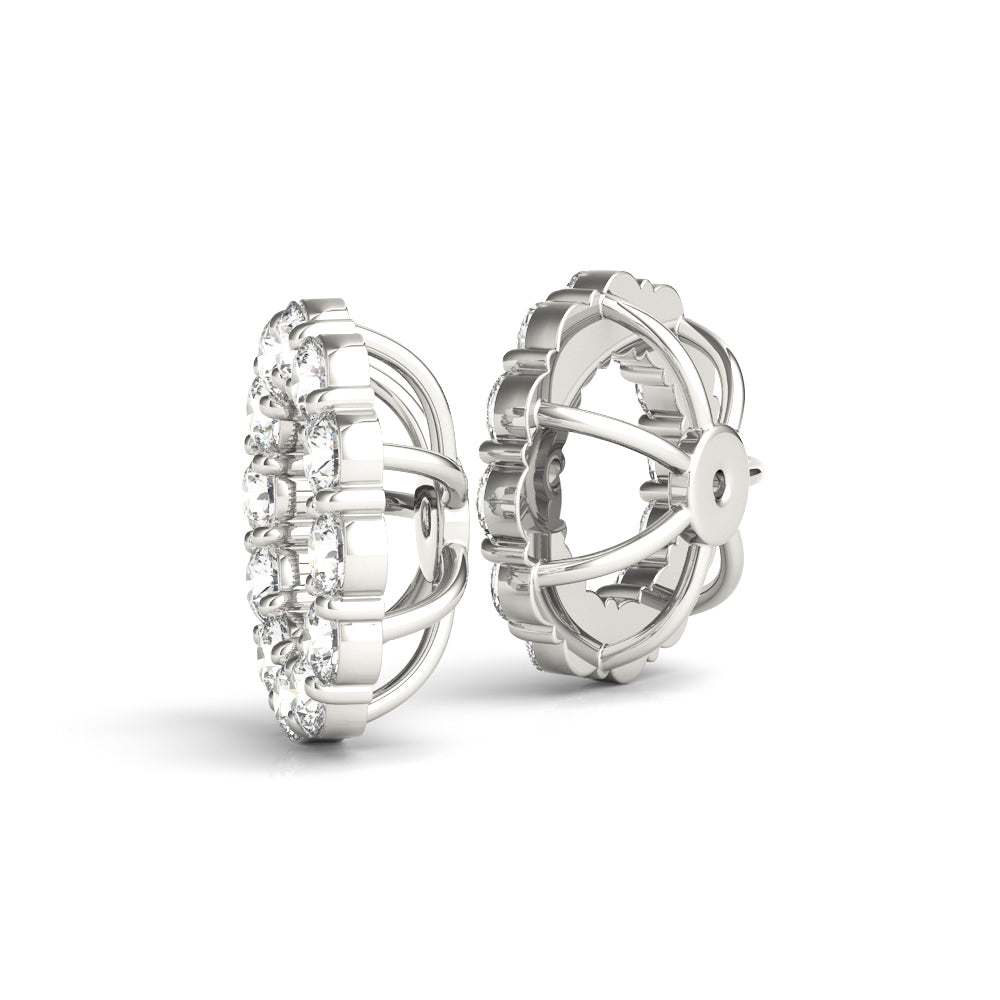 18K White Gold Lab Diamond Earring Jacket Pair