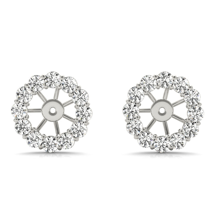 14K White Gold Lab Diamond Earring Jacket Pair