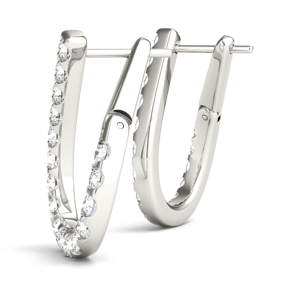 14K White Gold Diamond Fashion Earrings