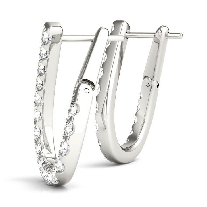 14K White Gold Diamond Fashion Earrings