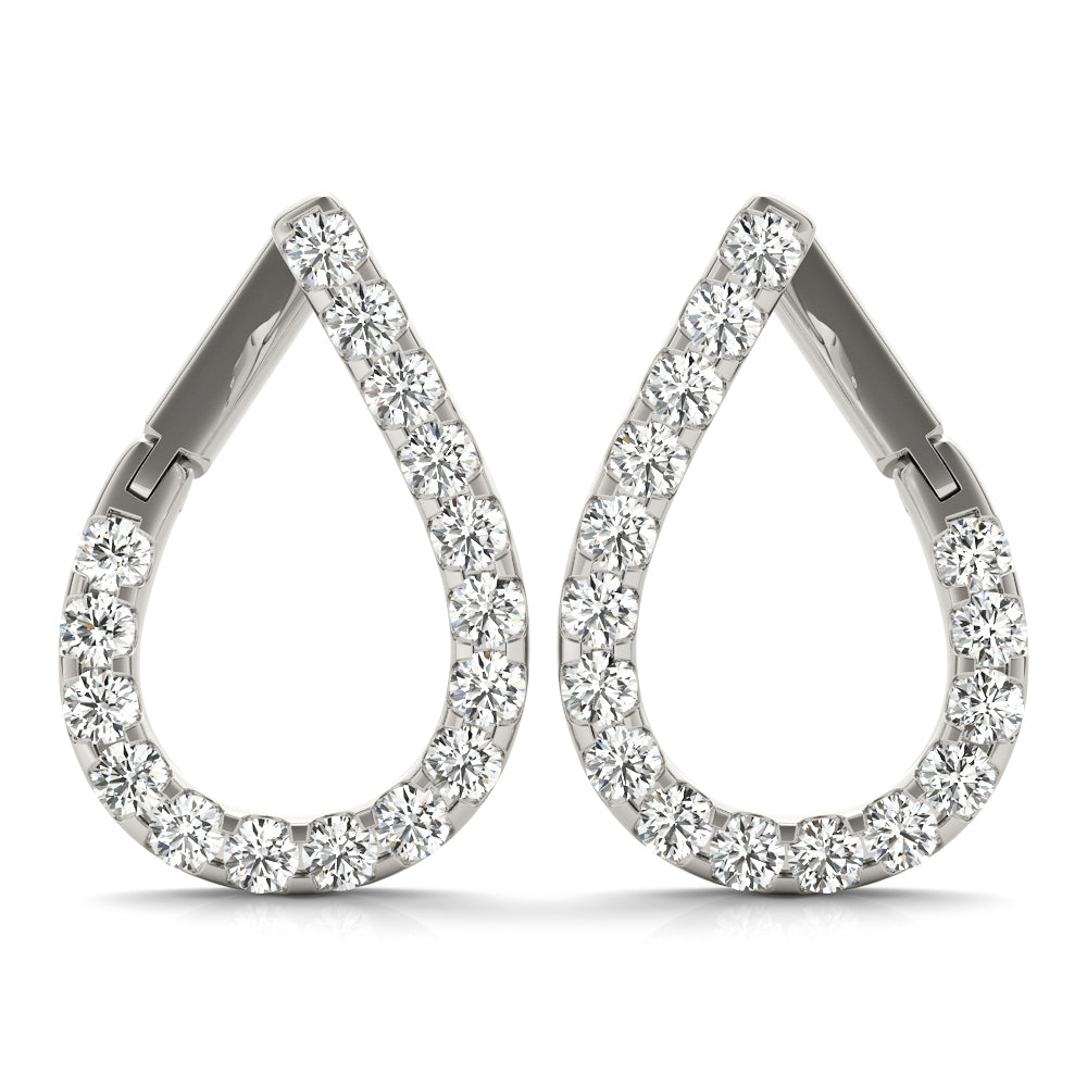 14K White Gold Diamond Fashion Earrings