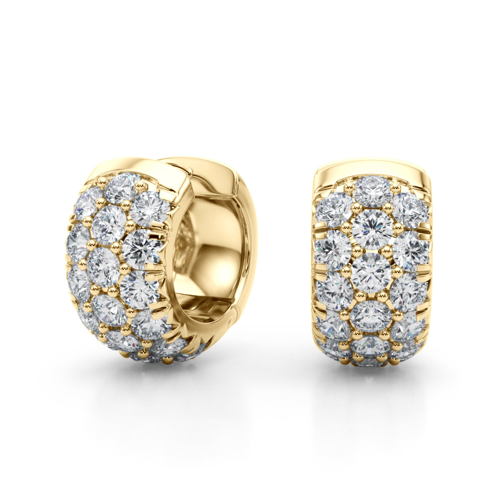 18K Yellow Gold Lab Diamond Huggie Earrings