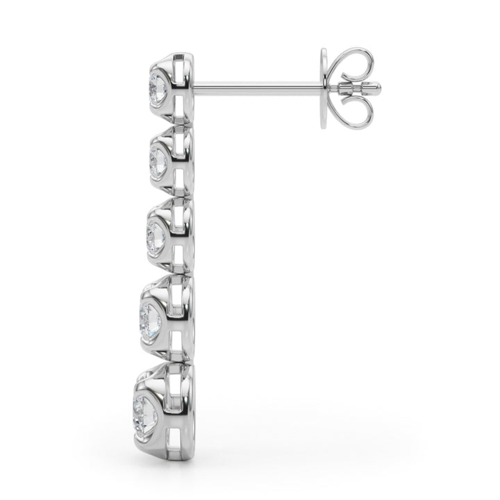 14K White Gold Lab Diamond Dangle Earrings