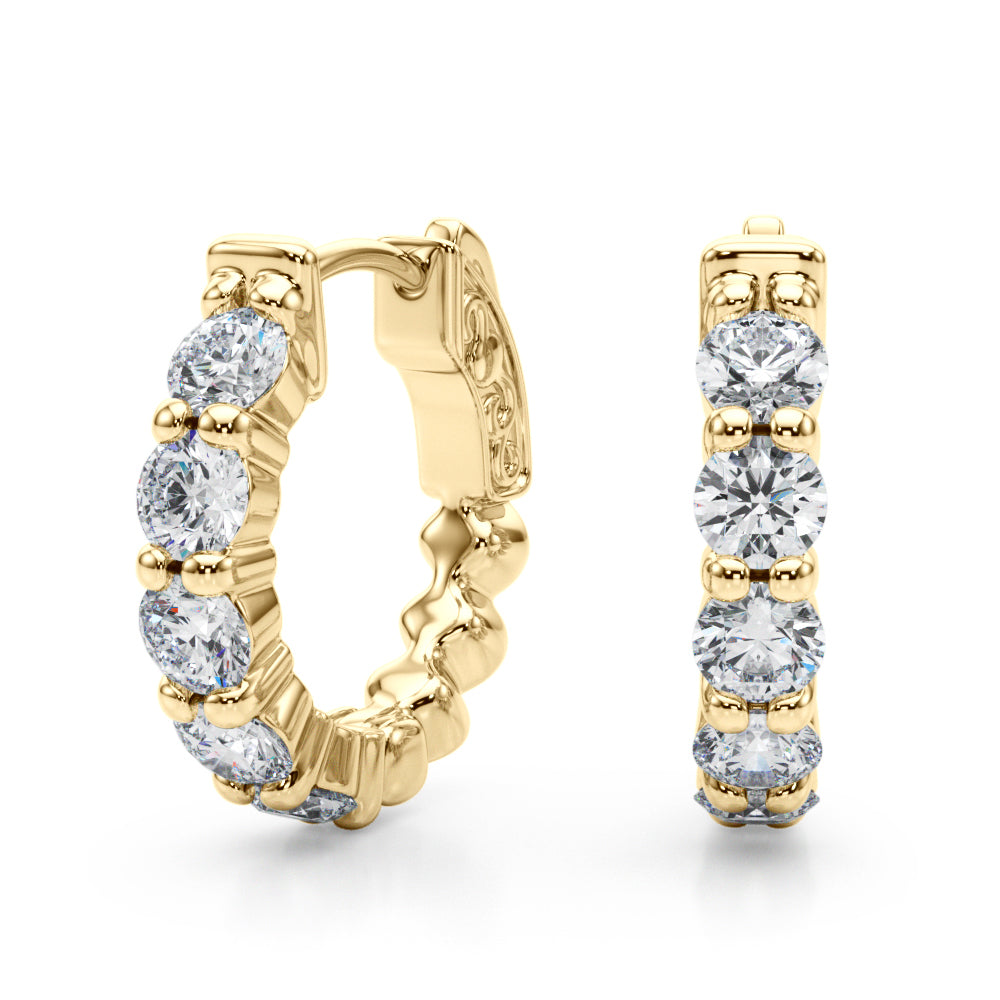 7/8 ct tw Lab Diamond Single Row Vault Lock Hoops
