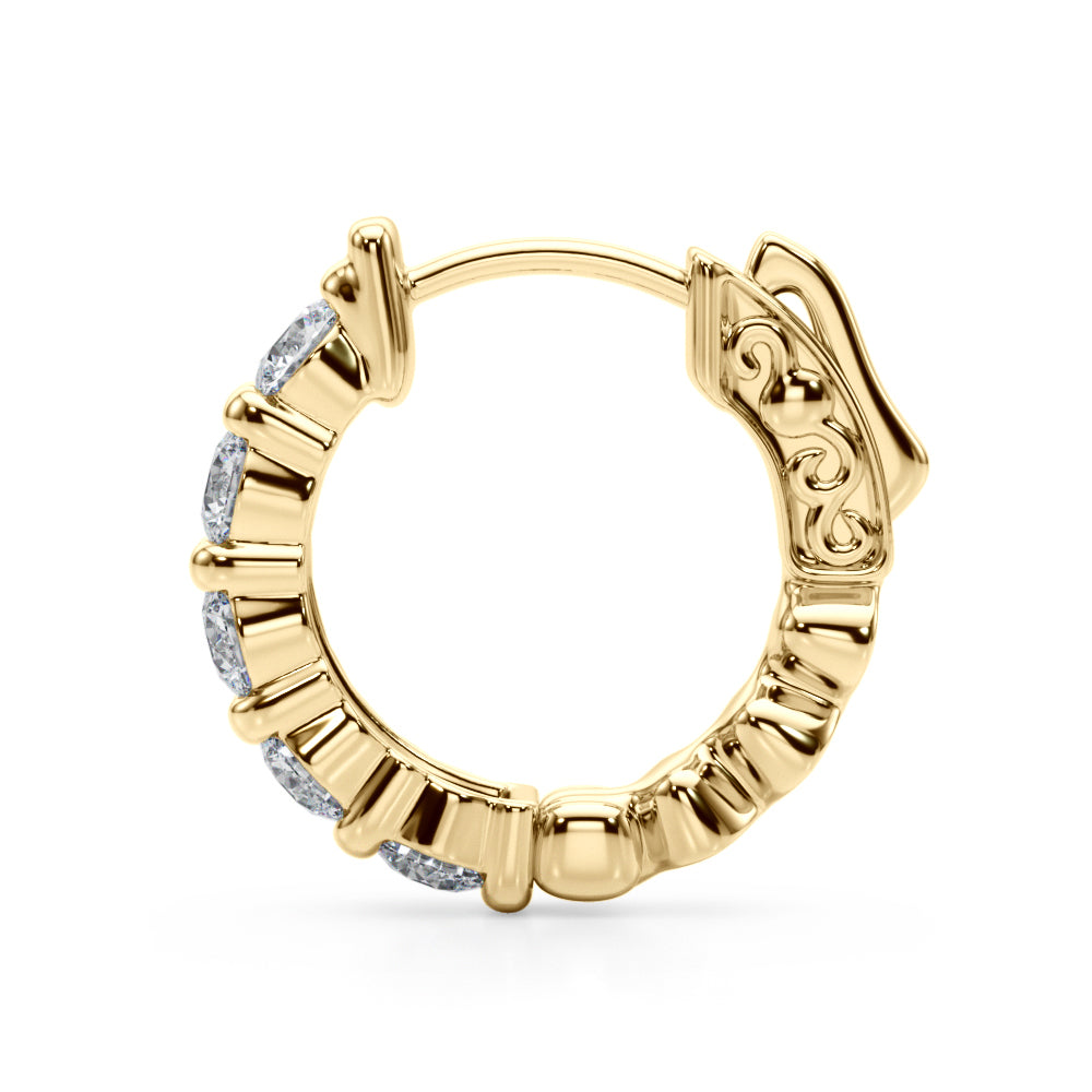 7/8 ct tw Lab Diamond Single Row Vault Lock Hoops