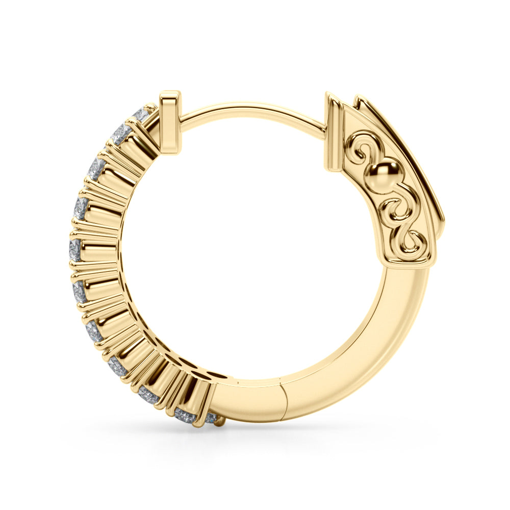 1/2 ct tw Lab Diamond Double Row Vault Lock Hoops