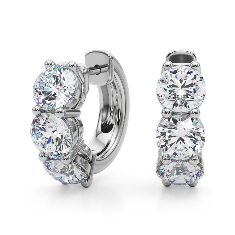 2 1/4 ct tw Lab Diamond Rd Hoops