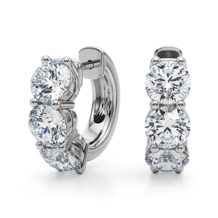 2 1/4 ct tw Lab Diamond Rd Hoops