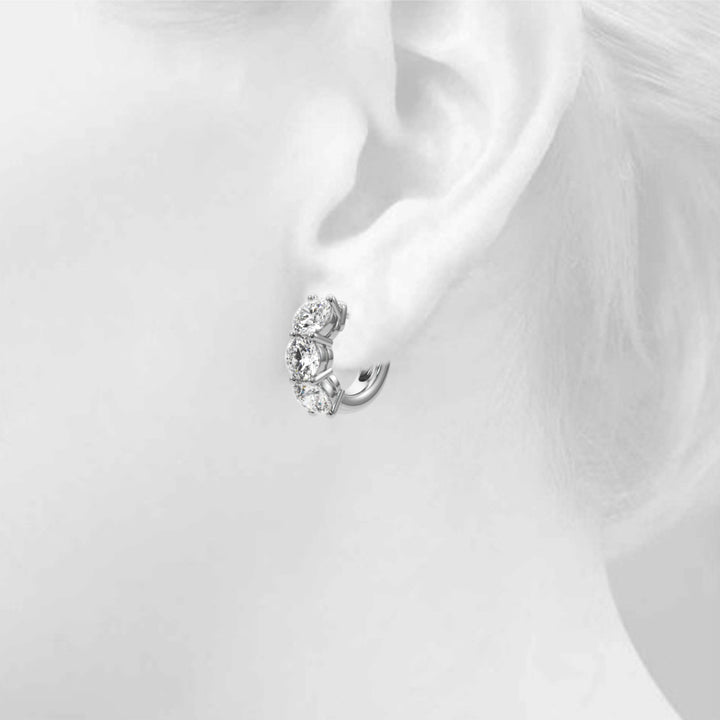 2 1/4 ct tw Lab Diamond Rd Hoops
