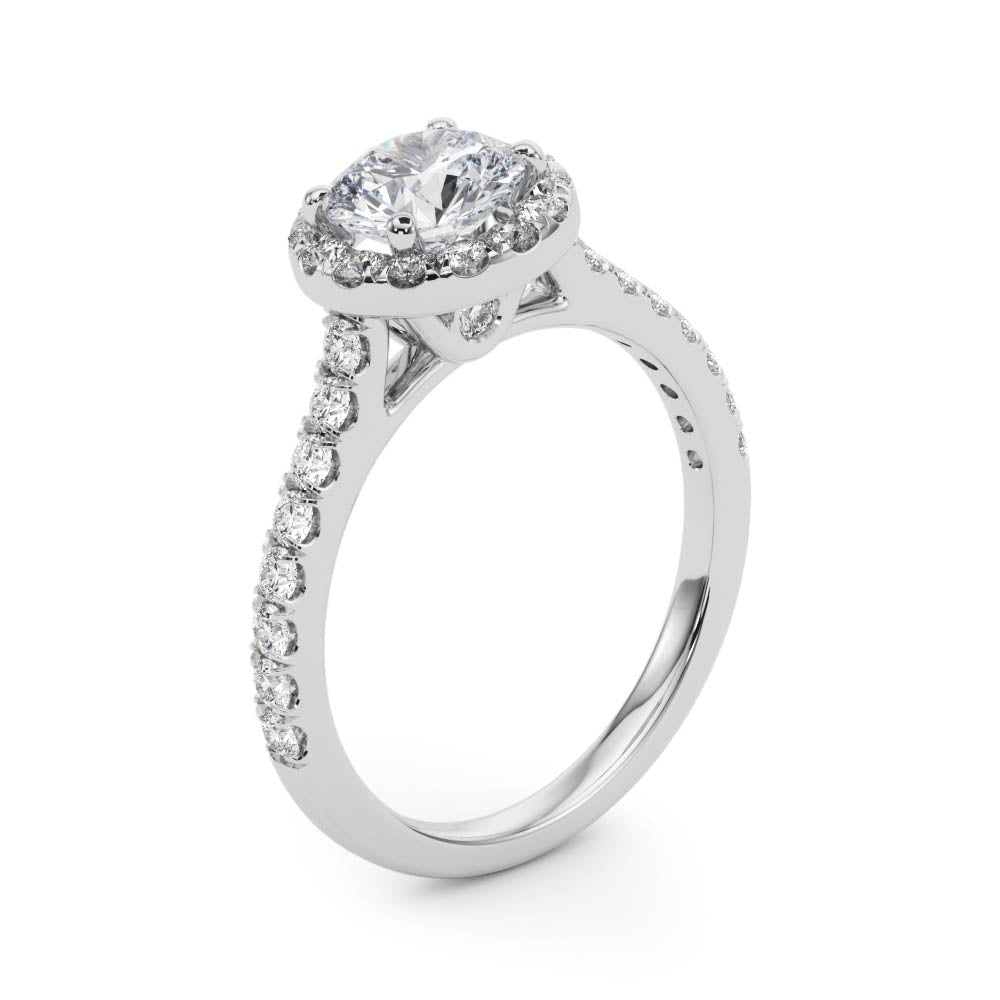 1 7/8 ct tw Lab Diamond Engagement Rings Halo Round