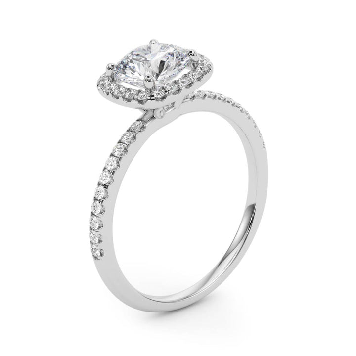 1 1/5 ct tw Lab Diamond Engagement Rings Halo Round