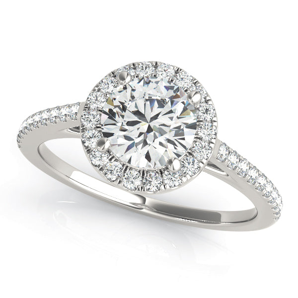 1 ct tw Lab Diamond Round Halo Engagement Ring