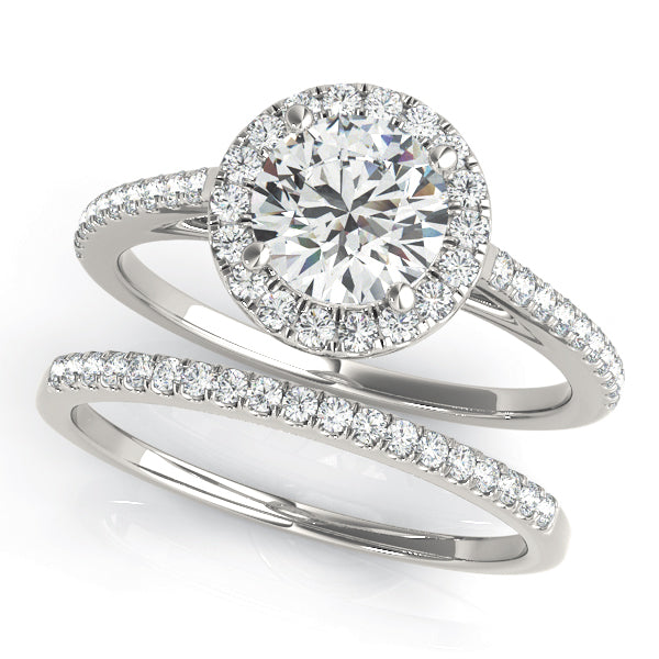1 ct tw Lab Diamond Round Halo Engagement Ring