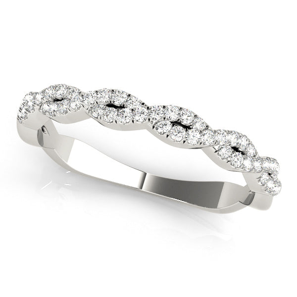 1/4 ct tw Lab Diamond Twisted Wedding Band