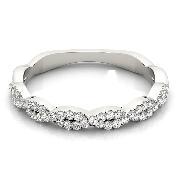 1/4 ct tw Lab Diamond Twisted Wedding Band