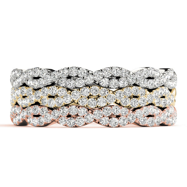 1/4 ct tw Lab Diamond Twisted Wedding Band