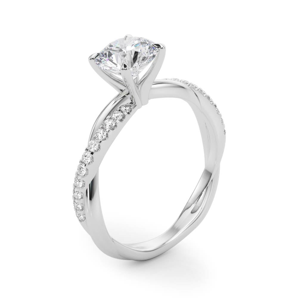 1 1/6 ct tw Lab Diamond Twisted Dia Shank Engagement Ring