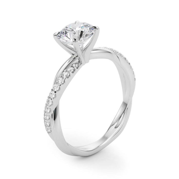1 1/6 ct tw Lab Diamond Twisted Dia Shank Engagement Ring