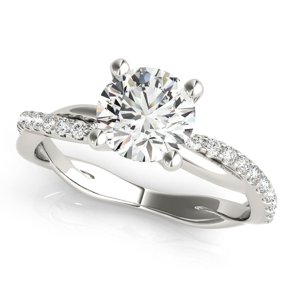 1 1/6 ct tw Lab Diamond Twisted Dia Shank Engagement Ring