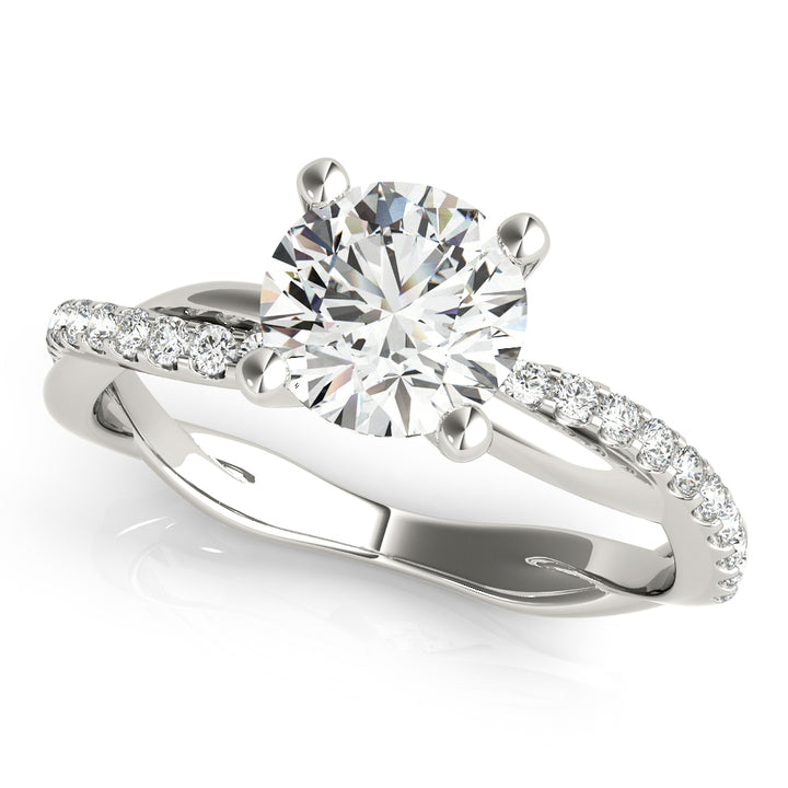 1 1/6 ct tw Lab Diamond Twisted Dia Shank Engagement Ring