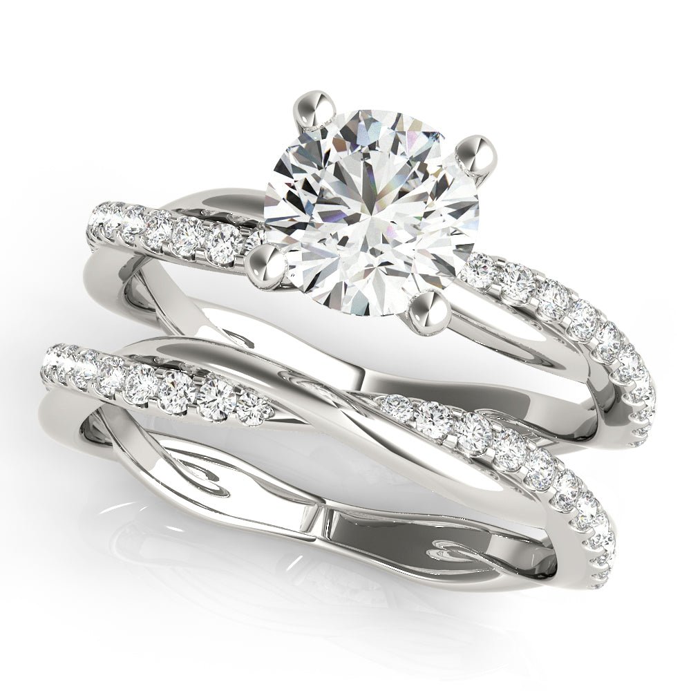 1 1/6 ct tw Lab Diamond Twisted Dia Shank Engagement Ring