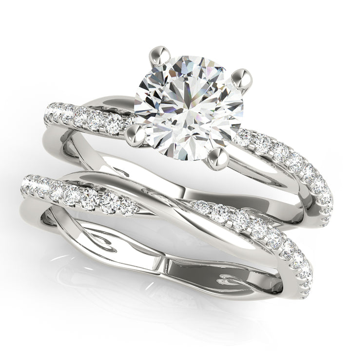 1 1/6 ct tw Lab Diamond Twisted Dia Shank Engagement Ring