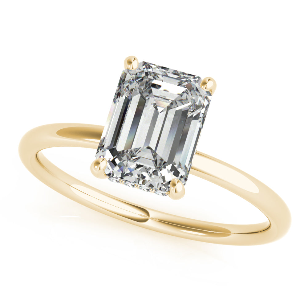 2 ct tw Lab Diamond Engagement Ring Emerald Cut Center