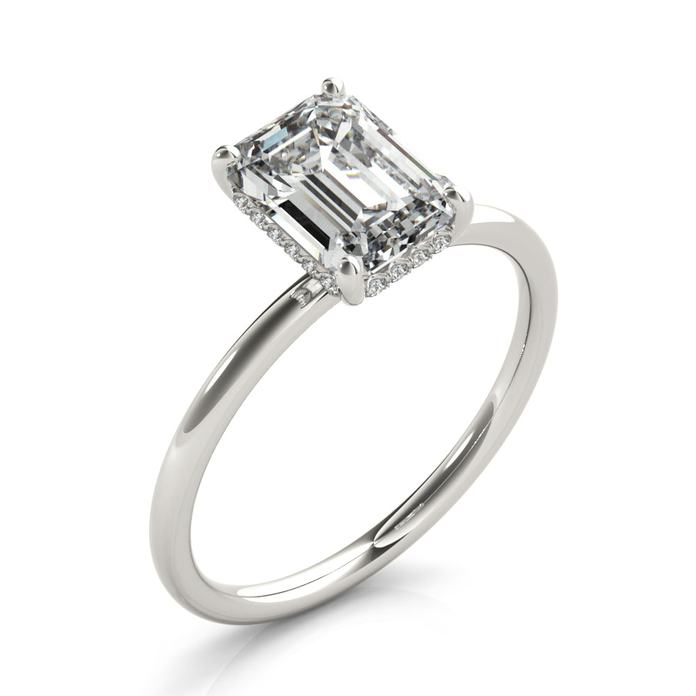 1/10 ct tw Lab Diamond Engagement Ring Emerald Cut Center