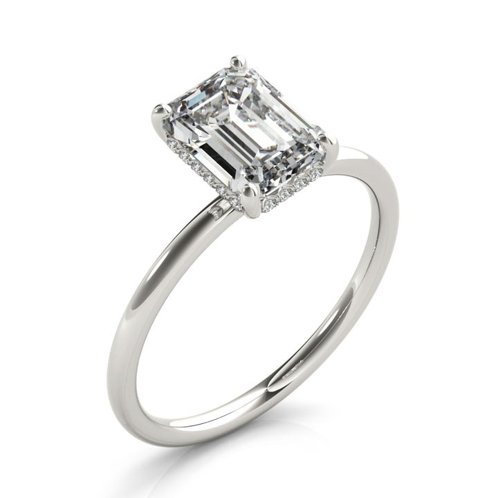 1/10 ct tw Lab Diamond Engagement Ring Emerald Cut Center