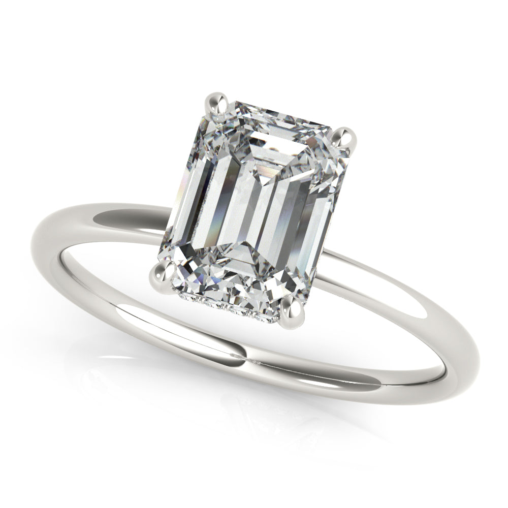 1/10 ct tw Lab Diamond Engagement Ring Emerald Cut Center