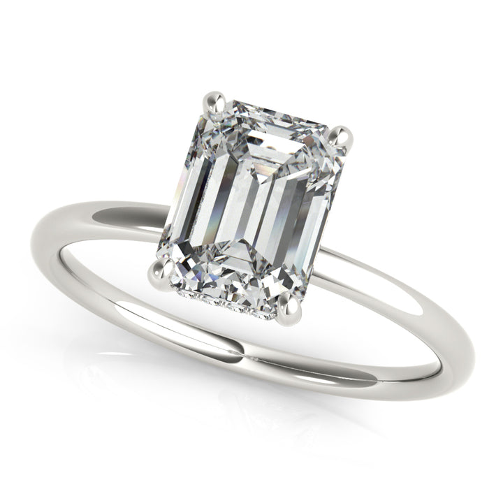 1/10 ct tw Lab Diamond Engagement Ring Emerald Cut Center