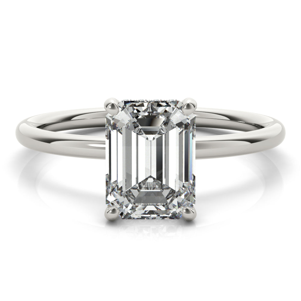 1/10 ct tw Lab Diamond Engagement Ring Emerald Cut Center
