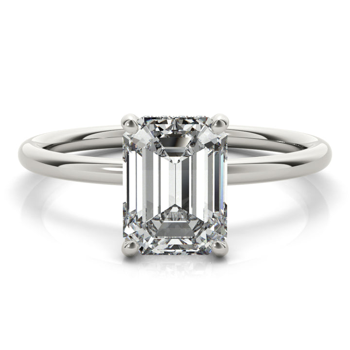 1/10 ct tw Lab Diamond Engagement Ring Emerald Cut Center