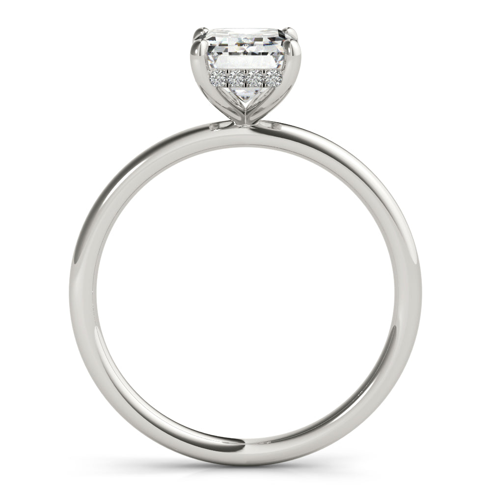 1/10 ct tw Lab Diamond Engagement Ring Emerald Cut Center