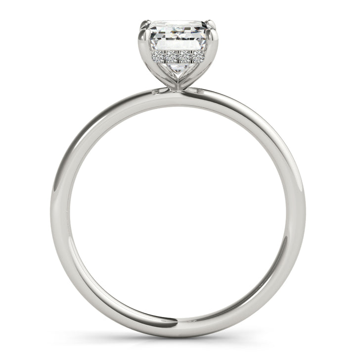 1/10 ct tw Lab Diamond Engagement Ring Emerald Cut Center