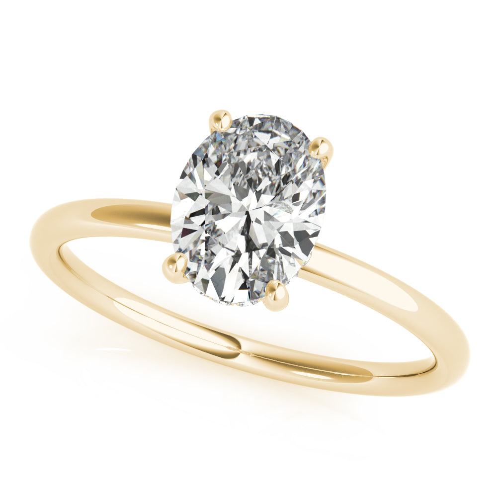 1/15 ct tw Lab Diamond Engagement Ring Oval Center