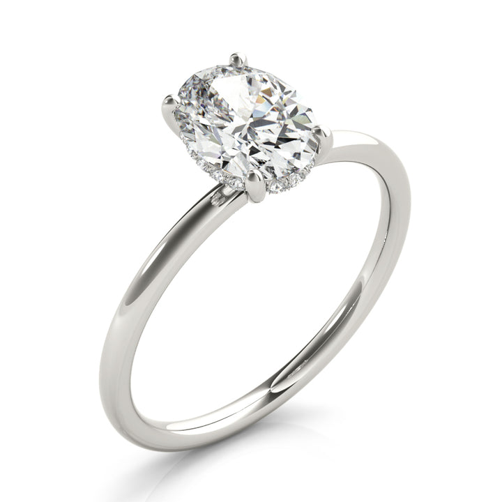 1/10 ct tw Lab Diamond Engagement Ring Oval Cut Center