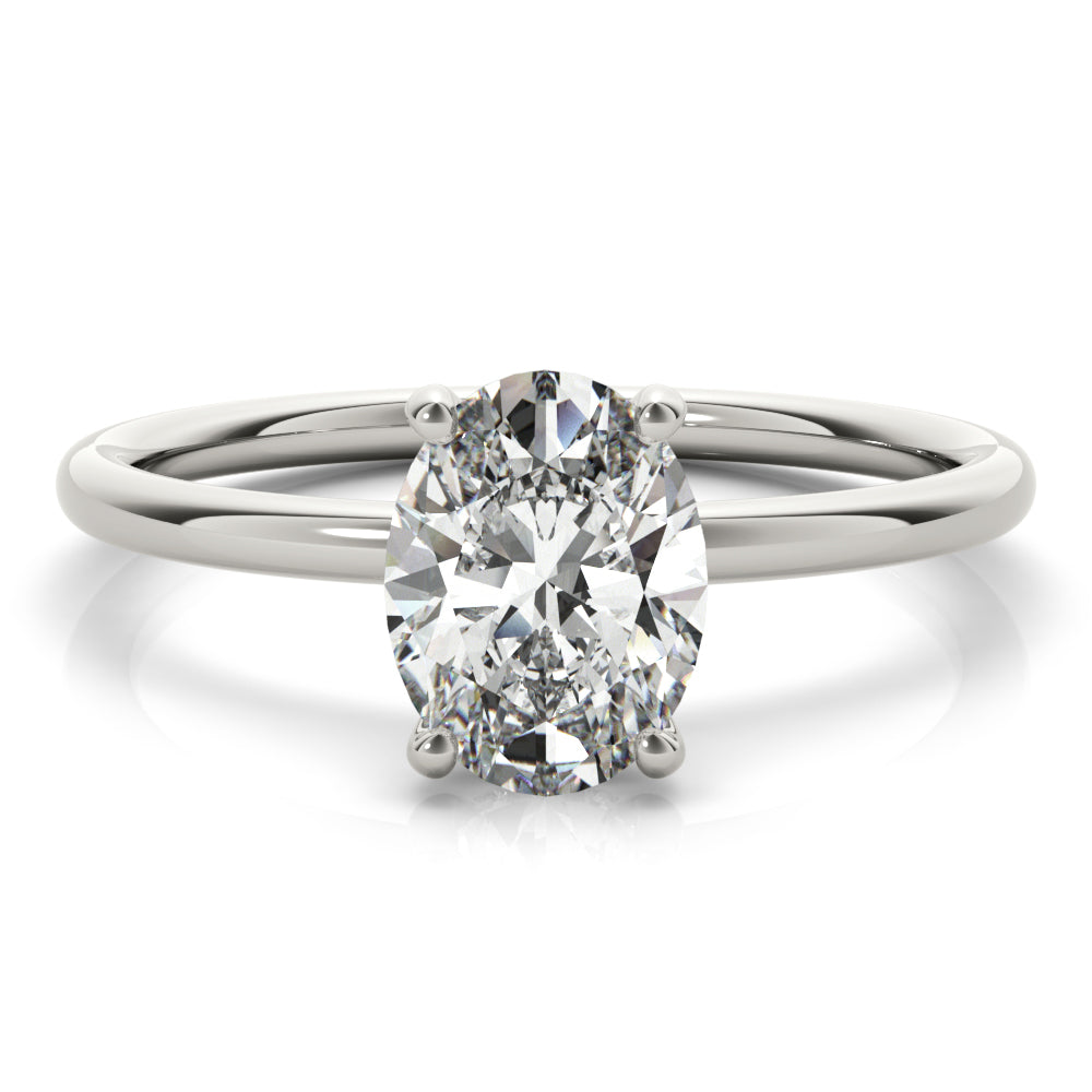 1/10 ct tw Lab Diamond Engagement Ring Oval Cut Center