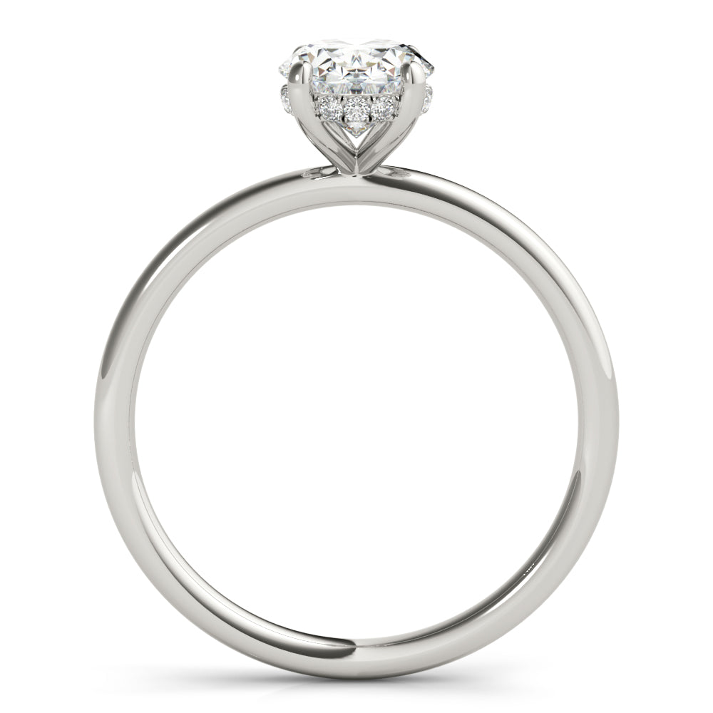 1/10 ct tw Lab Diamond Engagement Ring Oval Cut Center